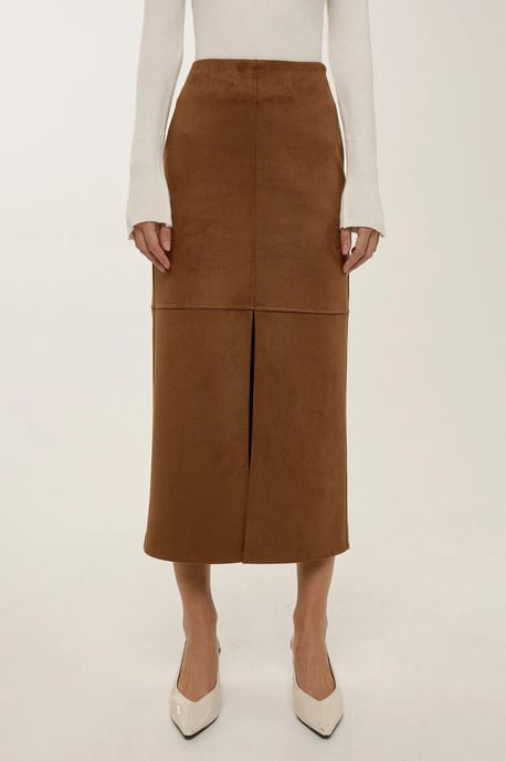 Midi Suede Rok met Split - Image 2