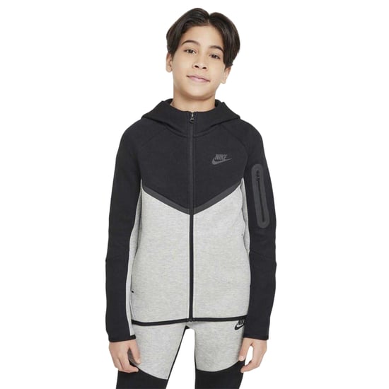 Nike Technische fleece-hoodie met doorlopende rits voor kinderen (Zwart/Grijs) - Image 1