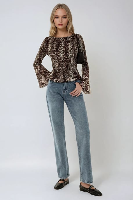 Dierprint Bootneck Top met Gelijkmatige Detail - Image 2