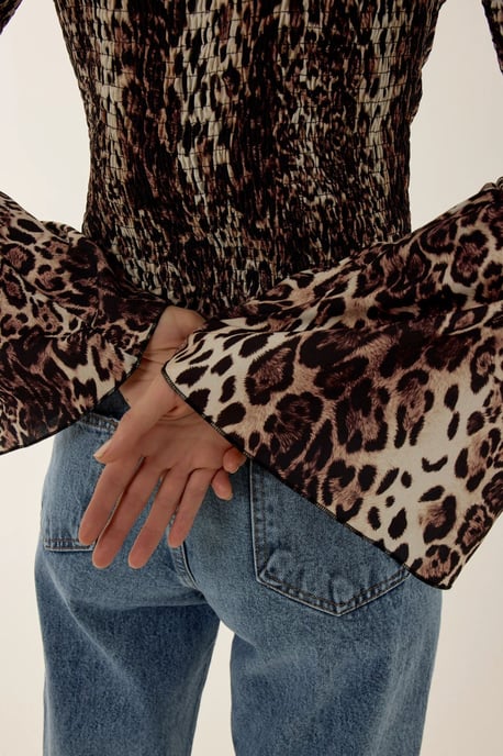 Dierprint Bootneck Top met Gelijkmatige Detail - Image 3