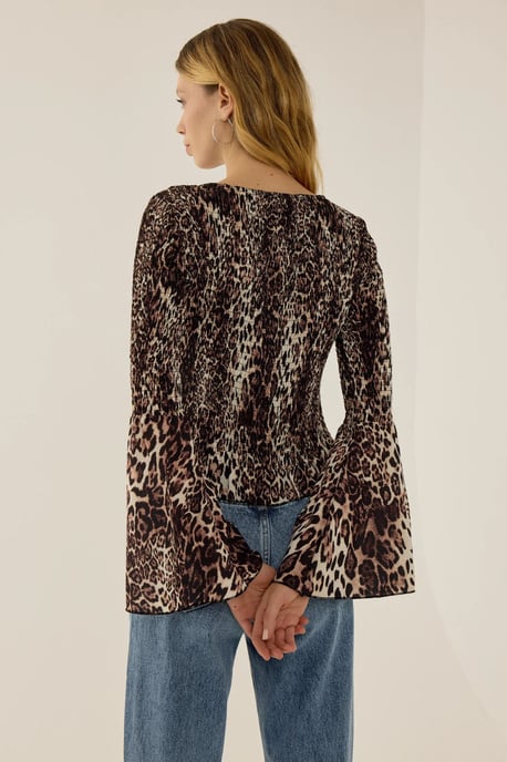 Dierprint Bootneck Top met Gelijkmatige Detail - Image 4