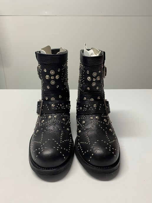 Jimmy Choo bikerlaarzen met studs voor jongeren in zwart leer - Image 1