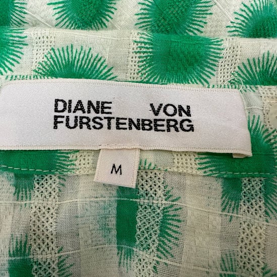 Diane von Furstenberg Beata mini-jurk met plooien en print in groene katoen - Image 4