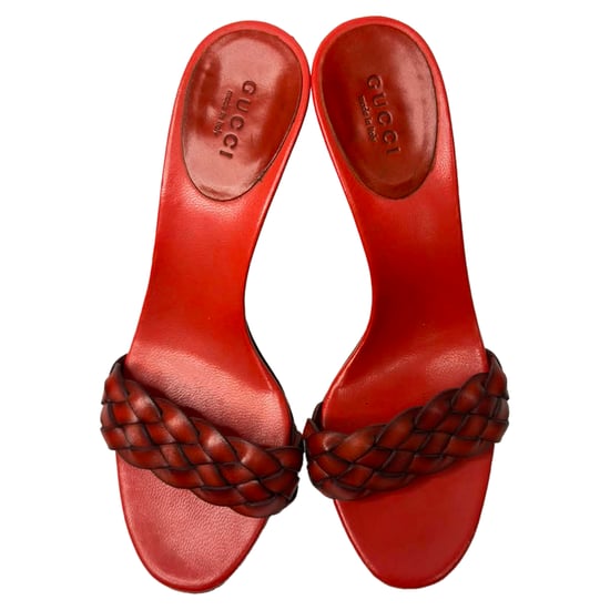 Gucci Geweven Slippers in Rode Leer - Image 4
