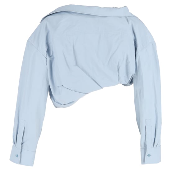 Jacquemus Mejean cropped poplin shirt in lichtblauw katoen - Image 3