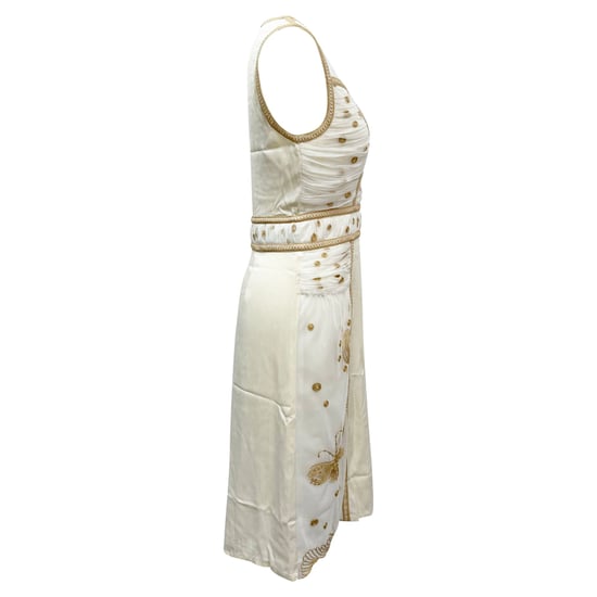Diane von Furstenberg V-hals Knielange Jurk in Crème Polyester - Image 2