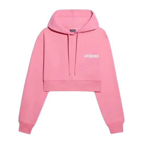 Jacquemus Le Sweatshirt Court Pink Cropper Hoodie - Image 1