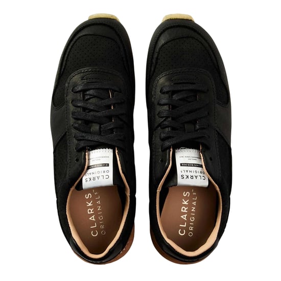 Clarks Originals Heren Leren Trainers (Zwart) - Image 3