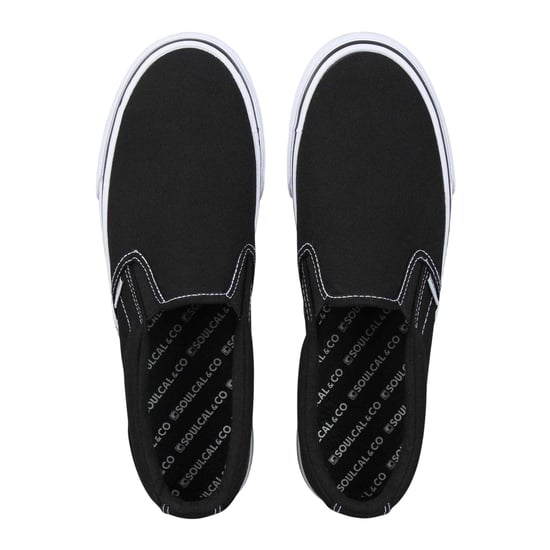 SoulCal Platte Trainers Heren Canvas (Zwart, Wit) - Image 3