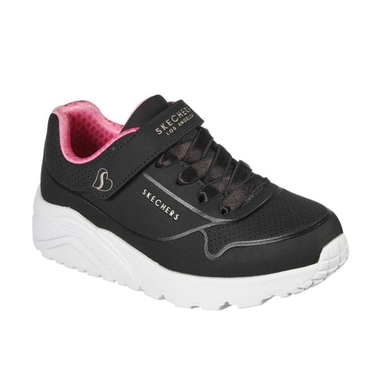 Skechers Meisjessneakers Street Uno Lite met perforaties (Zwart/roze) - Image 3