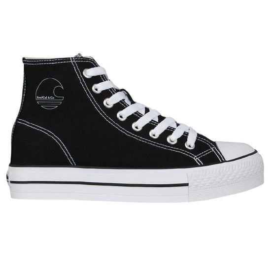 SoulCal Hoge canvas sneakers met plateauzool voor dames (Zwart, Wit) - Image 1