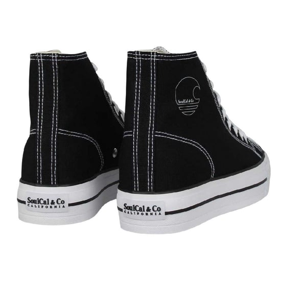 SoulCal Hoge canvas sneakers met plateauzool voor dames (Zwart, Wit) - Image 2