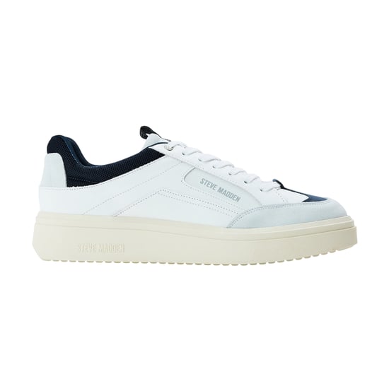 Steve Madden Heren Orlando leren sneakers (Wit, Marine) - Image 1
