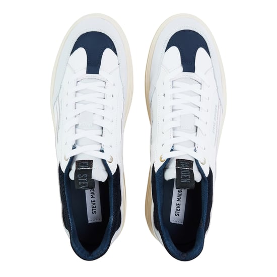 Steve Madden Heren Orlando leren sneakers (Wit, Marine) - Image 3