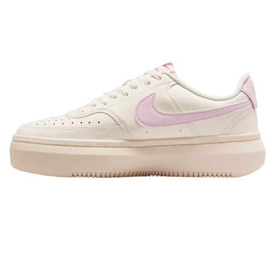 Nike Dames Court Vision Swoosh Leer Platform Sneakers (Wit/Roze) - Image 3