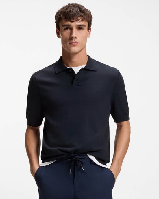 Asac_P Korte Mouw Polo Shirt in Donkerblauw - Image 1