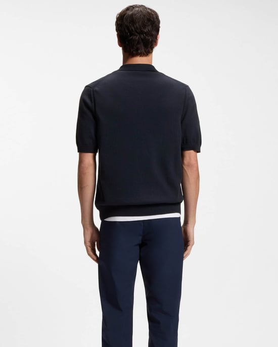 Asac_P Korte Mouw Polo Shirt in Donkerblauw - Image 2
