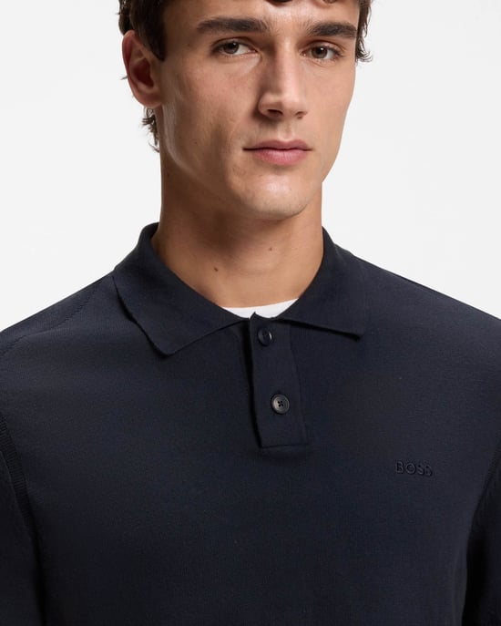 Asac_P Korte Mouw Polo Shirt in Donkerblauw - Image 3