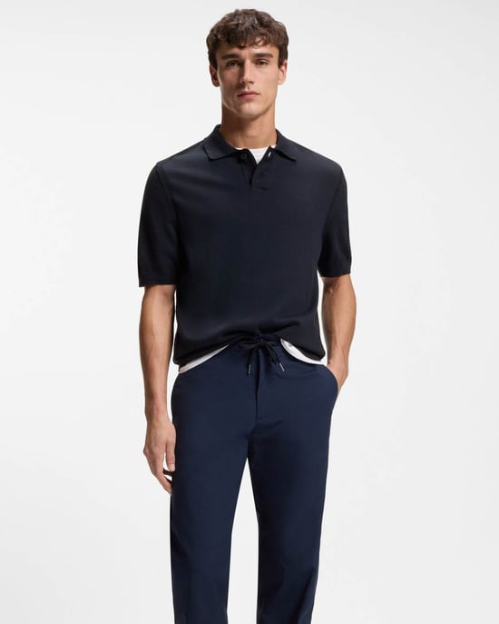 Asac_P Korte Mouw Polo Shirt in Donkerblauw - Image 4