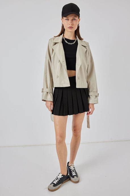 Korte Bouwde Trenchcoat - Image 2