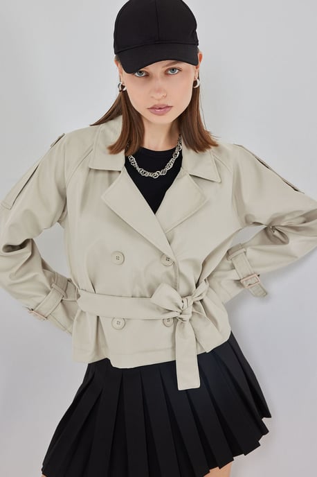 Korte Bouwde Trenchcoat - Image 3