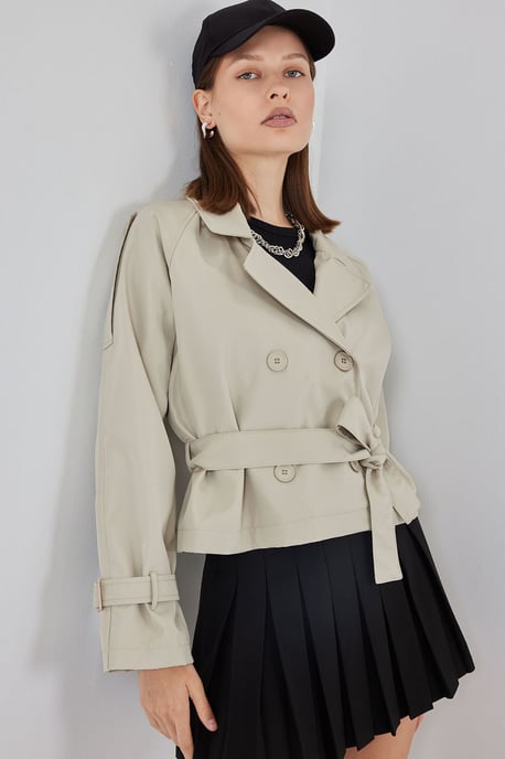 Korte Bouwde Trenchcoat - Image 5