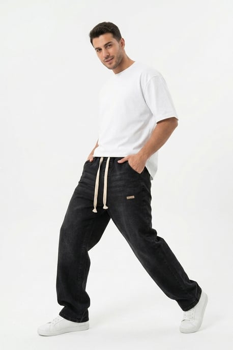 Elastische Taille Denim Broek - Image 1