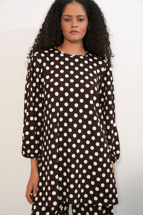 Gelaagde Lange Mouwen Tuniek en Wijd Been Broek Set - Image 1