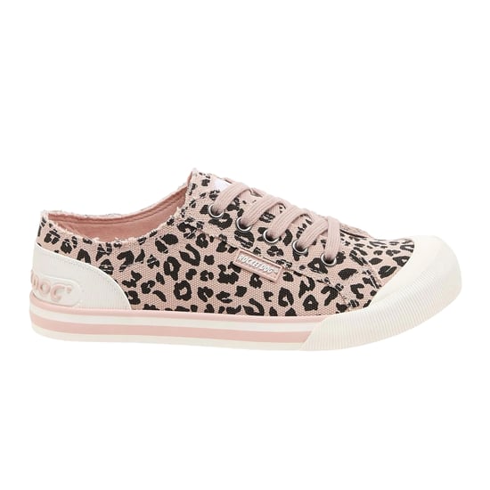 Rocket Dog Dames-jazzschoenen van canvas met luipaardprint (Roze) - Image 1