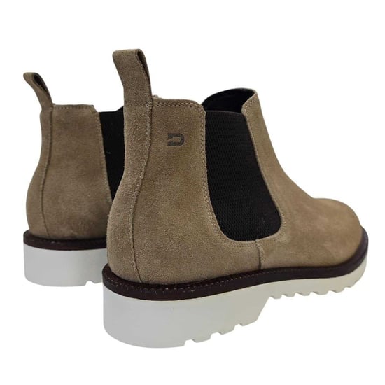 Nicholas Deakins Heren Republikeinse Suède Platte Chelsea Laarzen (Beige) - Image 2