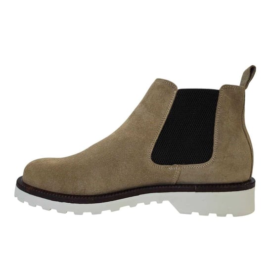 Nicholas Deakins Heren Republikeinse Suède Platte Chelsea Laarzen (Beige) - Image 3