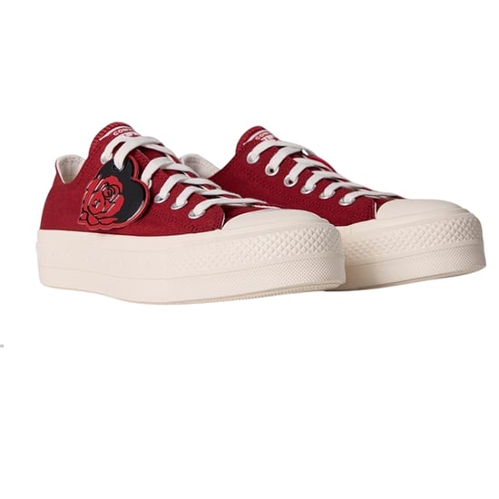 Converse Dames/Dames Chuck Taylor Canvas Platform Schoenen (Rood) - Image 3