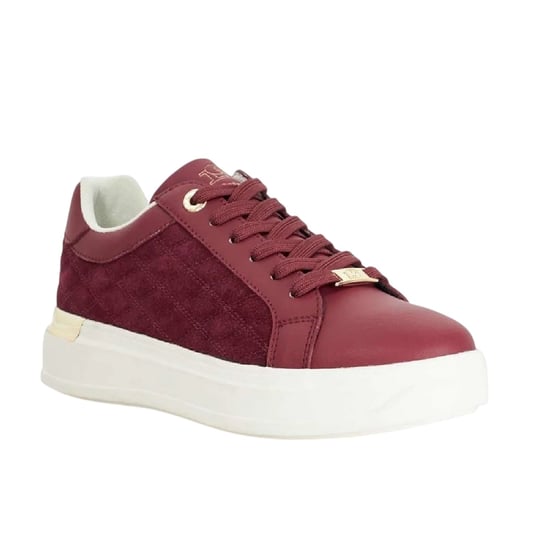 Dune London Dames/Dames Elba Suède Platform Trainers (Bourgondië) - Image 3