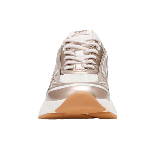 Steve Madden Womens/Ladies Rhinestone Mesh Chunky Flat Trainers (Gold) - Image 4