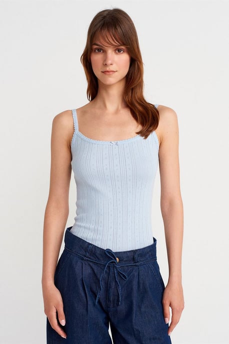 Slim Fit Geribbelde Katoenen Camisole Top - Image 1