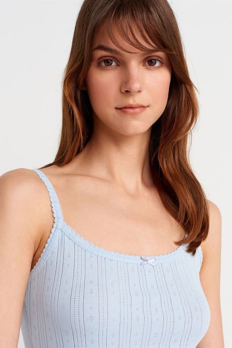 Slim Fit Geribbelde Katoenen Camisole Top - Image 3