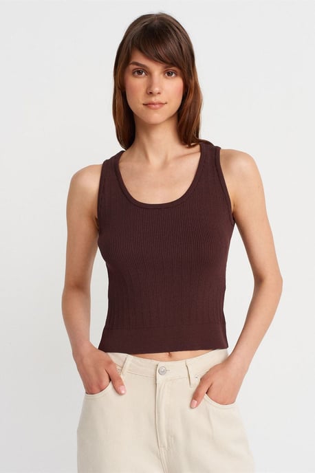 Geribbelde Mouwloze Slim-fit Blouse - Image 1