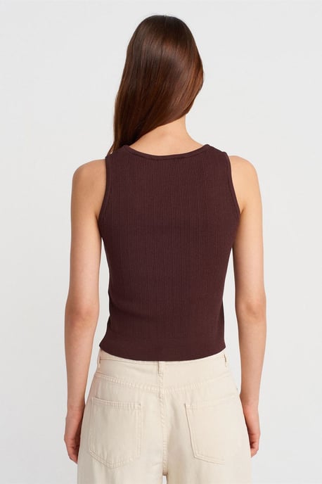 Geribbelde Mouwloze Slim-fit Blouse - Image 2