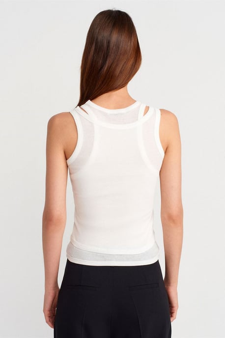 Katoenen Geribde Crop Cami - Image 2