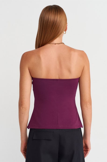 Strapless Slim-fit Bandeau Blouse - Image 2