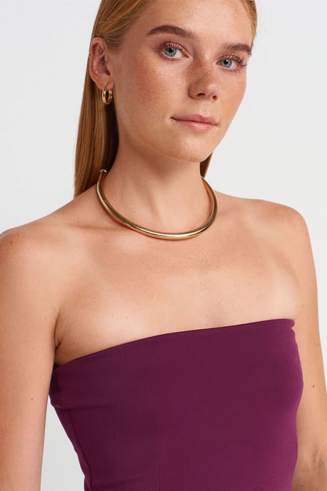 Strapless Slim-fit Bandeau Blouse - Image 3