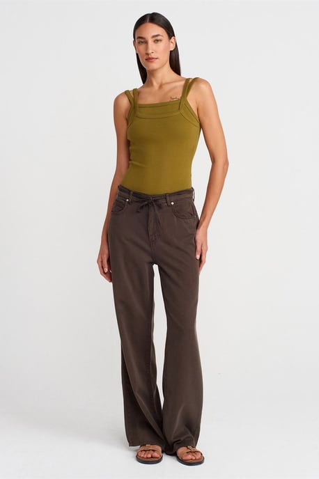 Geribbelde Mouwloze Blouse met Vierkante Halslijn - Image 4