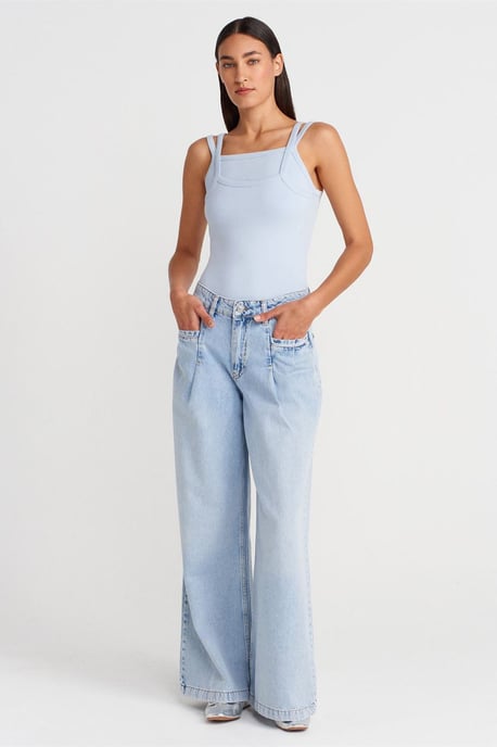 Geribbelde Mouwloze Blouse met Vierkante Halslijn - Image 4