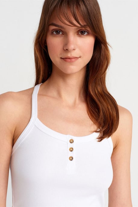 Slim Fit Geribbelde Brei Top - Image 3