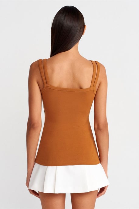Geribbelde Mouwloze Blouse met Vierkante Halslijn - Image 2