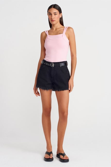 Geribbelde Mouwloze Blouse met Vierkante Halslijn - Image 4