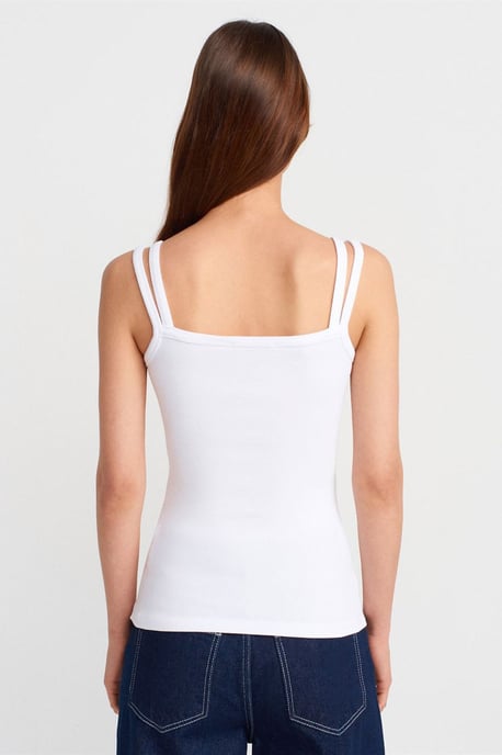Geribbelde Mouwloze Blouse met Vierkante Halslijn - Image 2