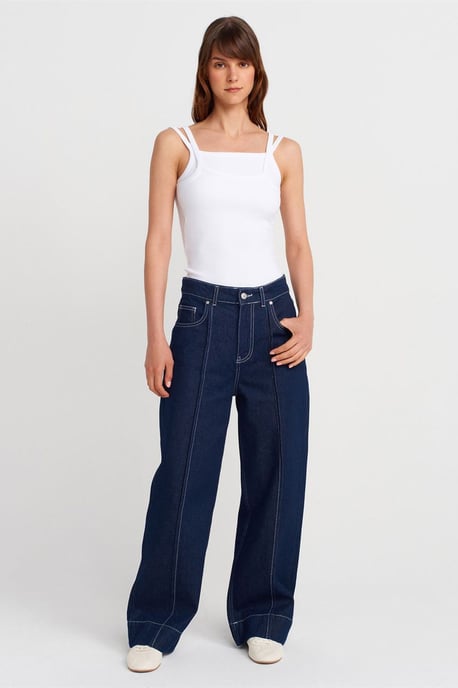 Geribbelde Mouwloze Blouse met Vierkante Halslijn - Image 4