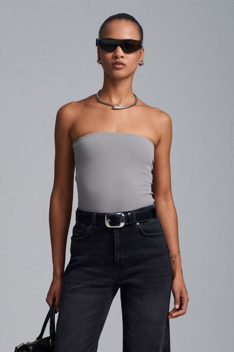 Strapless Bodycon Bandeau Blouse - Image 3