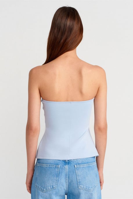 Strapless Slim-fit Bandeau Blouse - Image 2